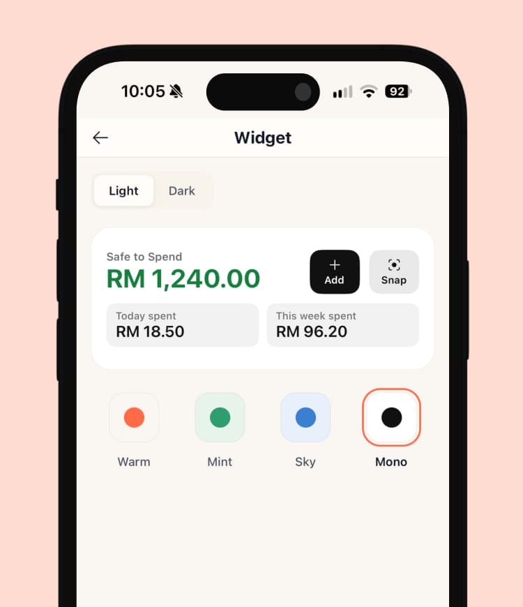 See Safe to Spend At A Glance